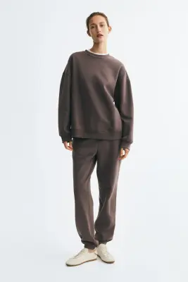 Sweat oversize - Taupe foncé — photo 1