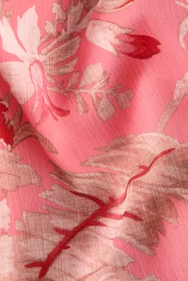 Robe en mousseline avec manches cape - Rose/fleuri — photo 3