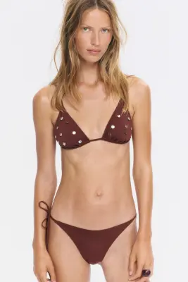 Bas de maillot Brazilian Tanga - Marron foncé — photo 1