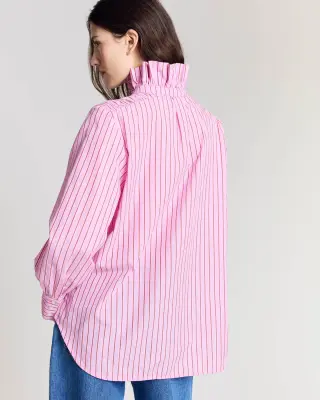Chemise Leonor rayures rose et rouge — photo 4