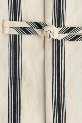 Chemise avec boutons noués - Beige clair/rayé — photo 4