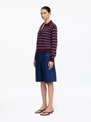 Polo en maille - Rouge foncé/Bleu/Rose — photo 2