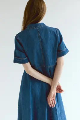 MAMA Robe Before & After en denim - Bleu denim — photo 3