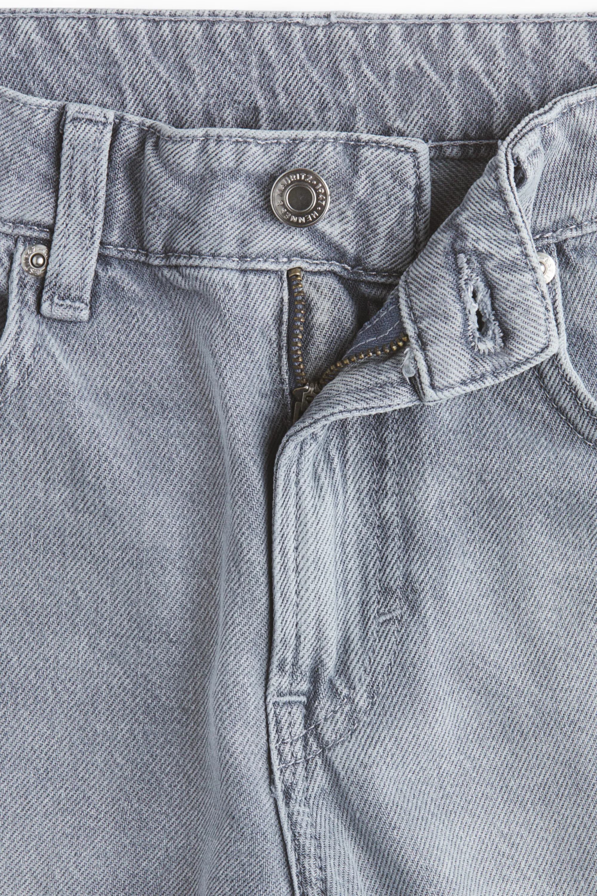 Feather Soft Wide Regular Jeans - Gris denim clair