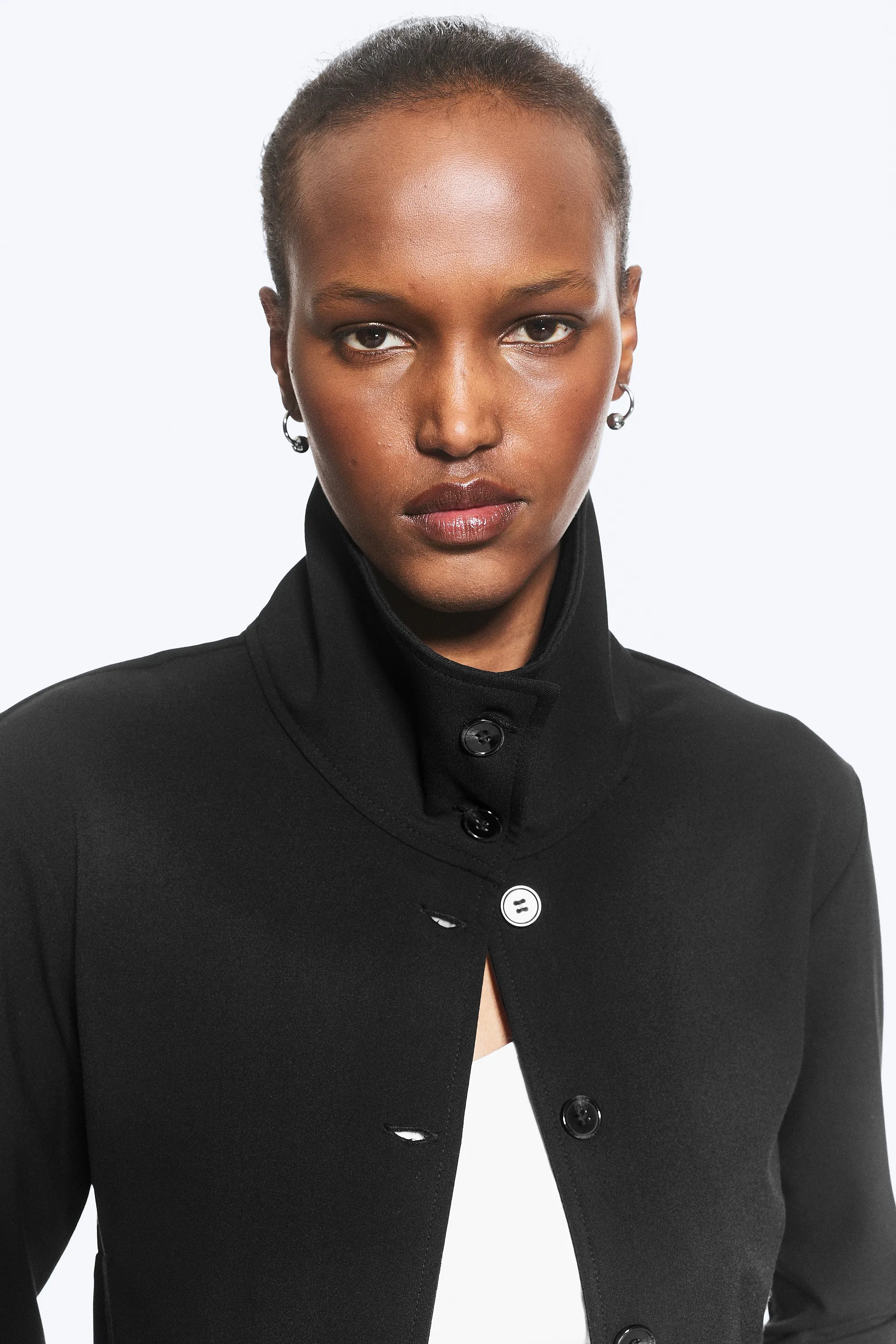 Chemise boutonnée à manches longues - Noir
