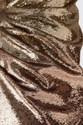 Robe bandeau à sequins - Doré/noir — photo 2