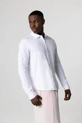 Chemise en coton organique et élasthanne — photo 2