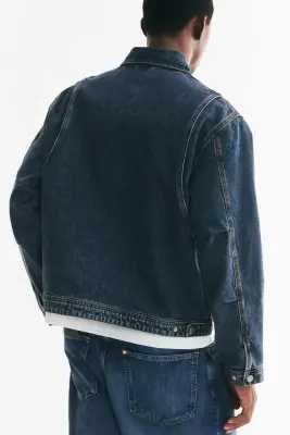 Veste workwear en denim - Bleu denim foncé — photo 3