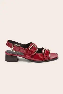 Sandales Flor vernis froissé rouge — photo 4