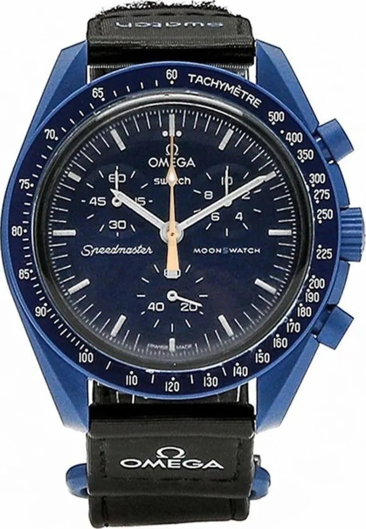 Montre moonswatch mission to neptune moonshine gold blue moon so33n101 42mm