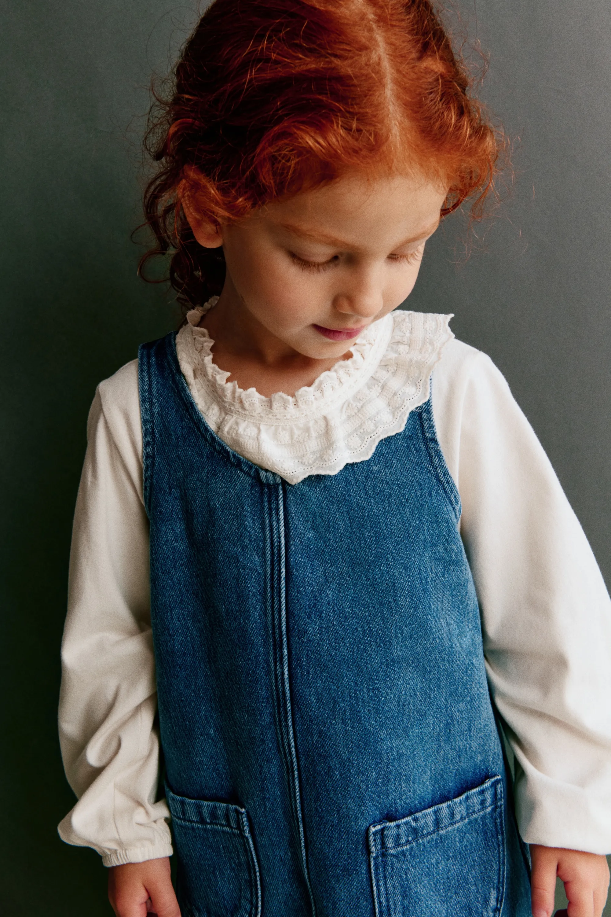 Robe chasuble en denim - Bleu denim