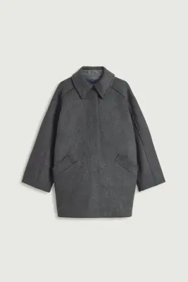 MANTEAU KASPER ANTHRACITE CHINÉ — photo 5