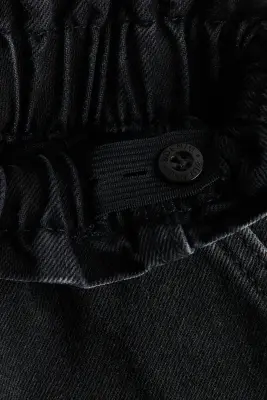 Jean paper bag Wide Leg - Noir denim délavé — photo 3