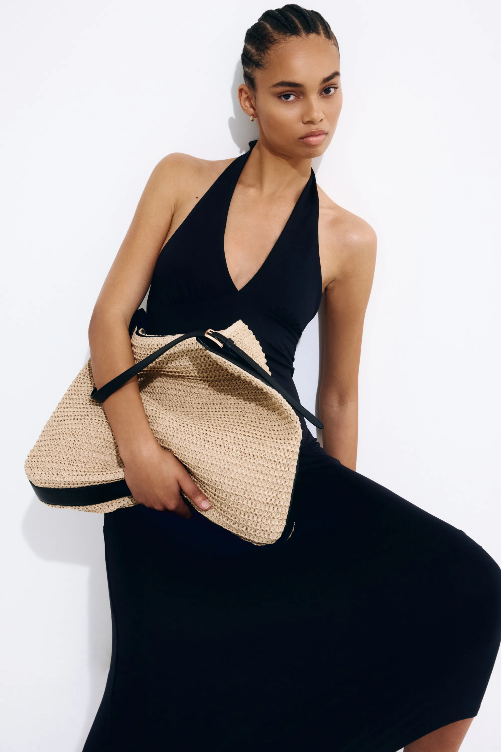 Sac porté épaule en paille - Beige