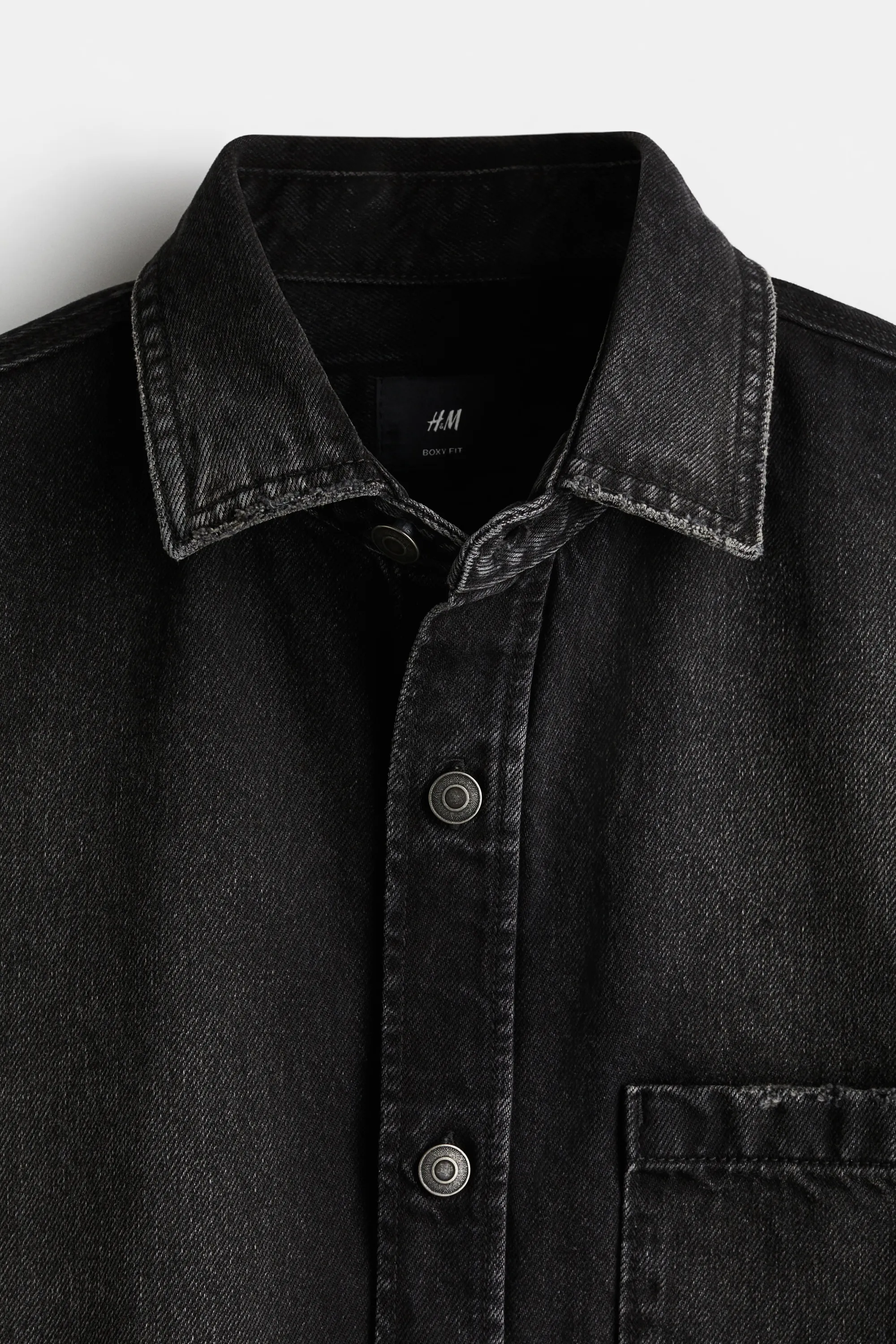 Chemise en denim Boxy Fit - Gris foncé