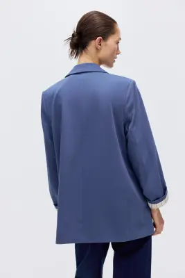 Blazer sans fermeture - Bleu pigeon — photo 3