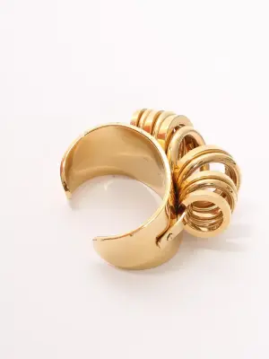 Bracelet manchette multi anneaux en laiton doré Prix boutique 600€ Taille S à M — photo 3