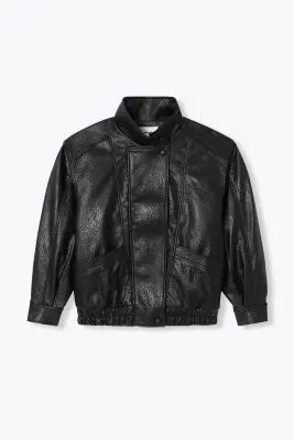 Blouson col montant en simili — photo 1