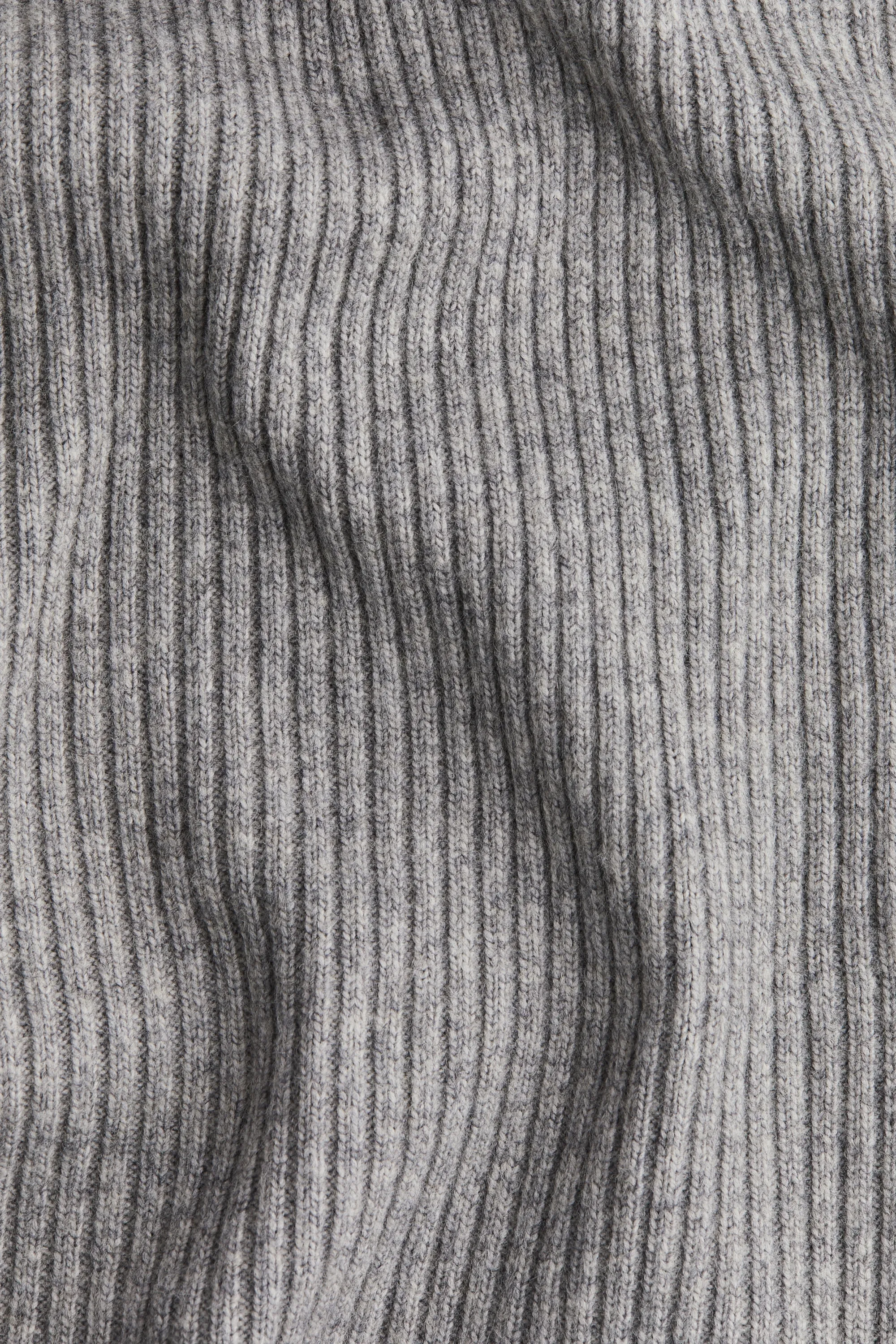 Scoop-neck rib-knit dress - Gris clair chiné