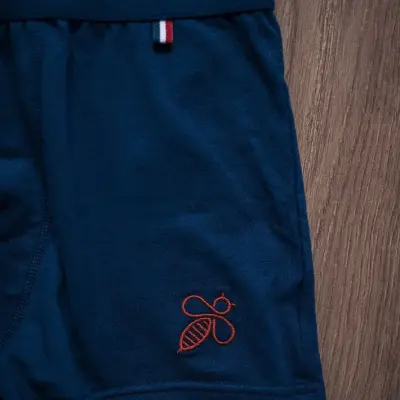 Boxer quotidien marine/orange — photo 3