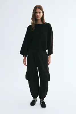 Top cape en maille - Noir — photo 1