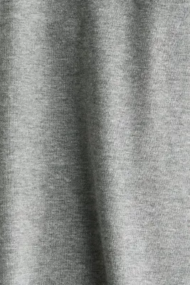 Pantalon en coton avec ceinture repliée - Gris chiné — photo 3