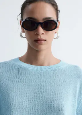 T-shirt en maille de coton - Turquoise clair — photo 4