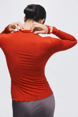 Top à col cheminée - Rouge — photo 4