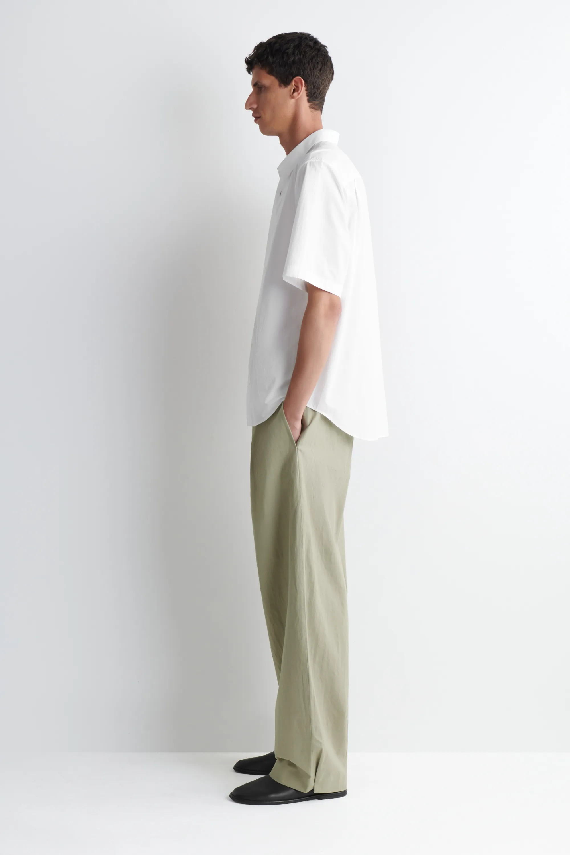 CHEMISE À MANCHES COURTES DÉCONTRACTÉE EN COTON - BLANC