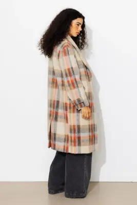 SIMONE manteau laine carreaux — photo 4