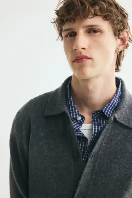 Gilet Regular Fit - Gris foncé chiné — photo 2