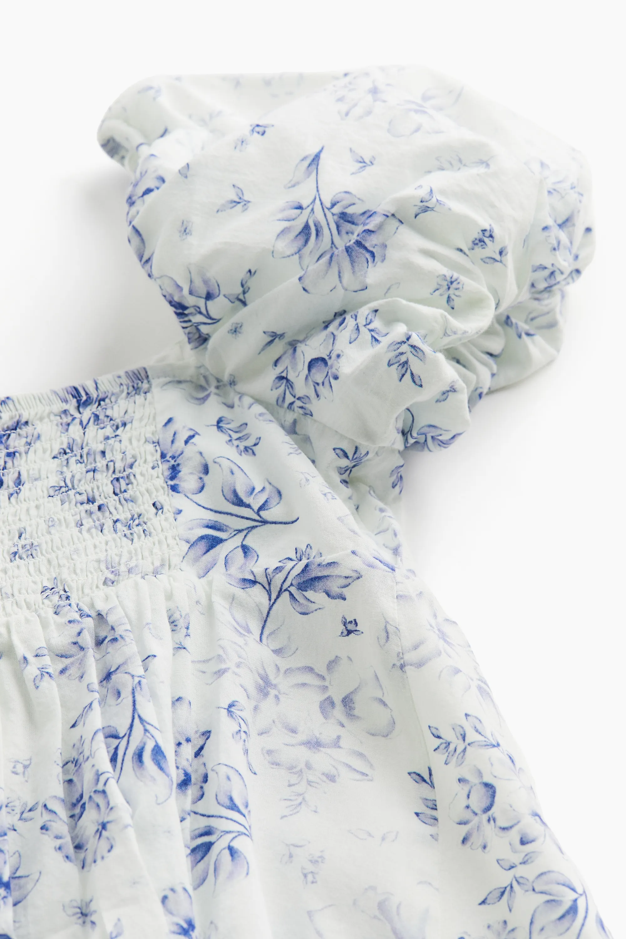 Robe babydoll à manches bouffantes - Crème/fleuri