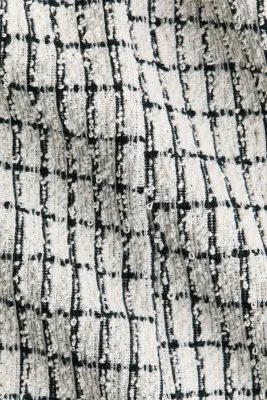 Top péplum texturé - Blanc/carreaux — photo 3