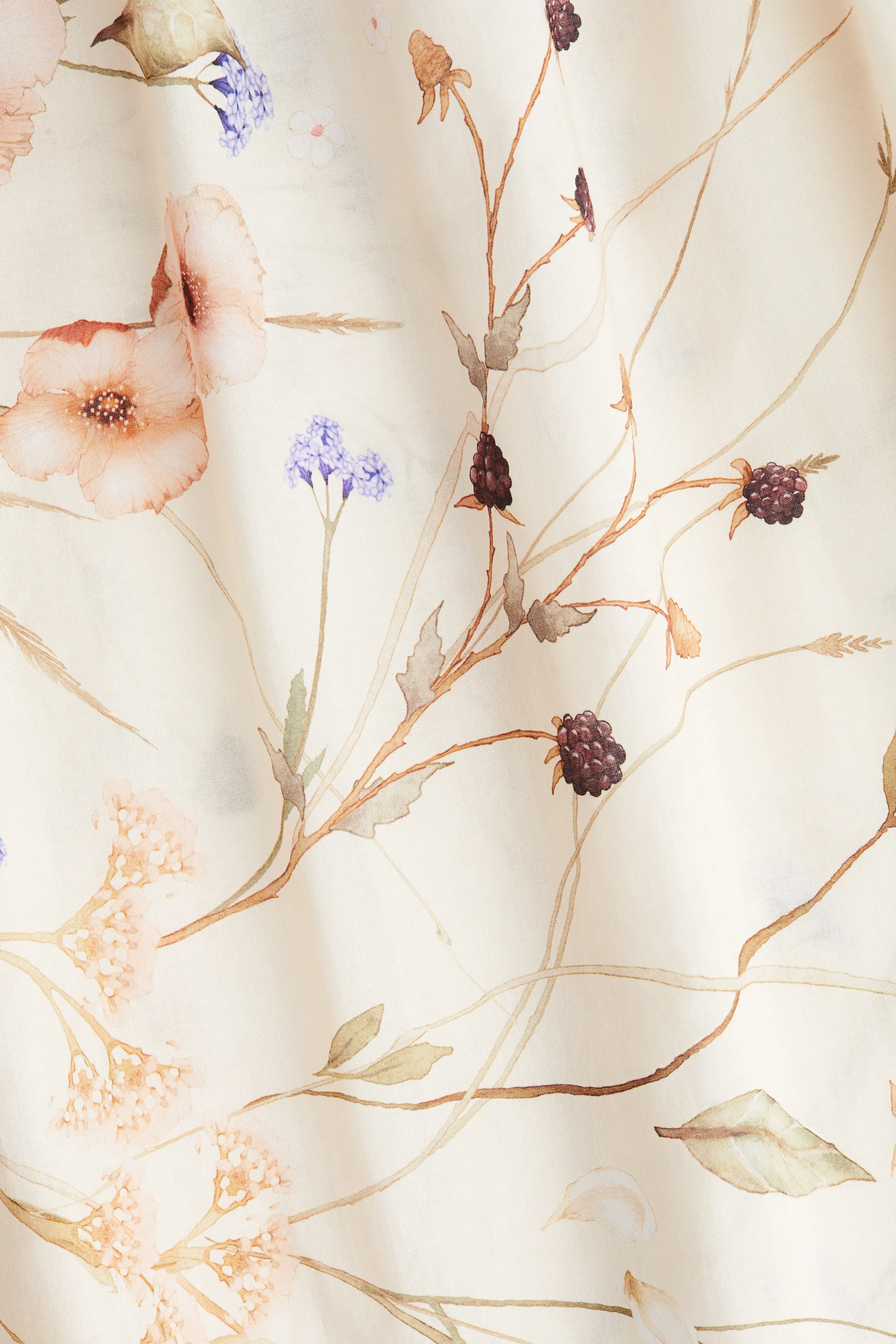 MAMA Robe à encolure en V - Beige clair/fleuri