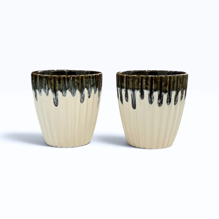 Set 2 Tasses Chocolat et Blanc