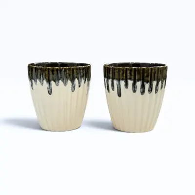 Set 2 Tasses Chocolat et Blanc