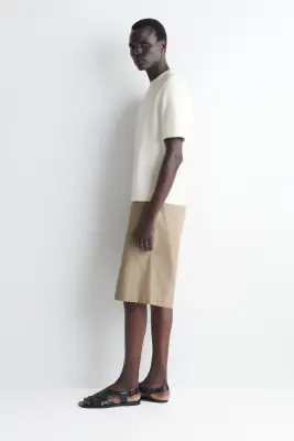 T-SHIRT EN MAILLE DE COTON - ÉCRU — photo 2