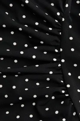Robe en jersey avec manches papillon - Noir/pois — photo 4