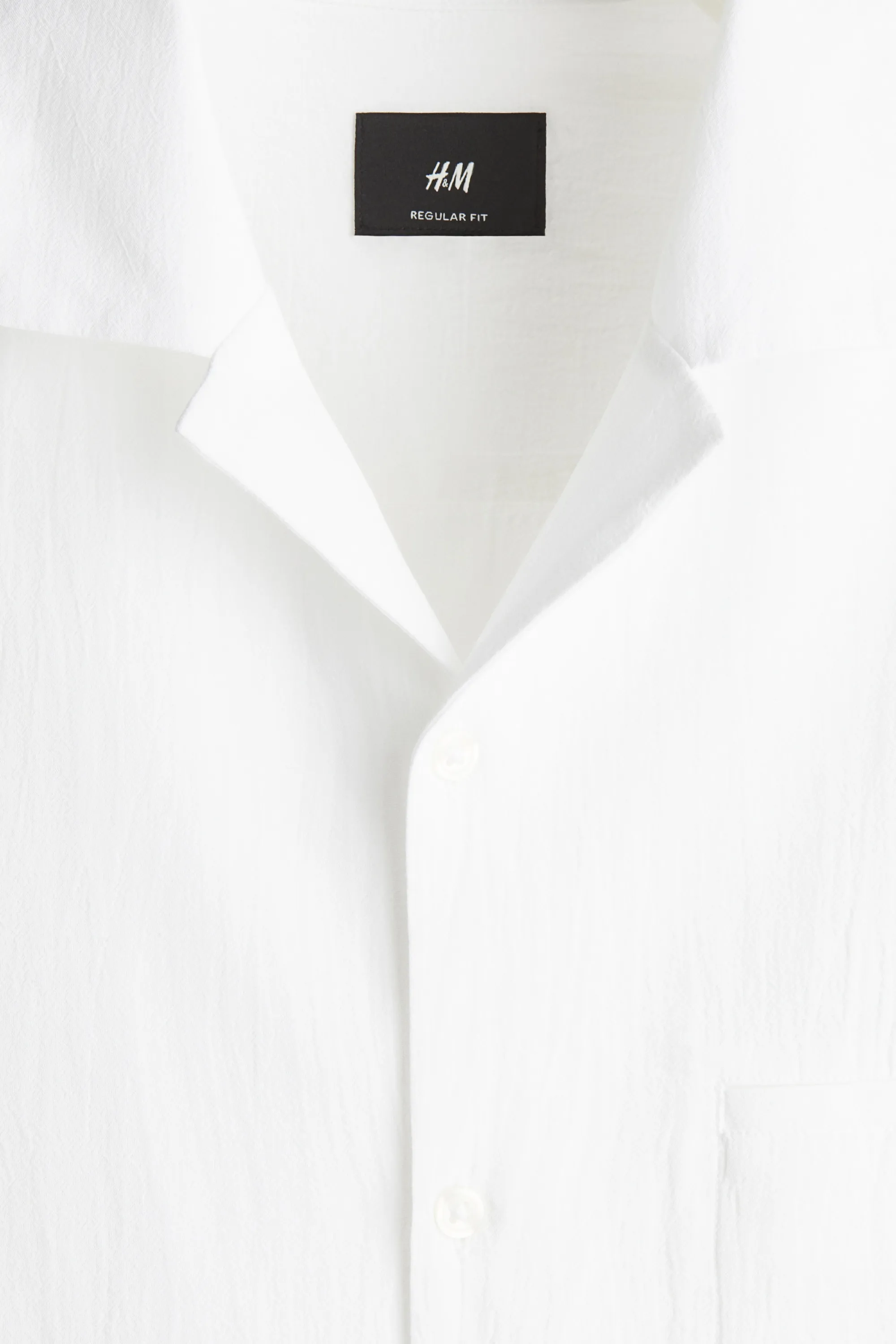 Chemise Regular Fit avec col cubain - Blanc