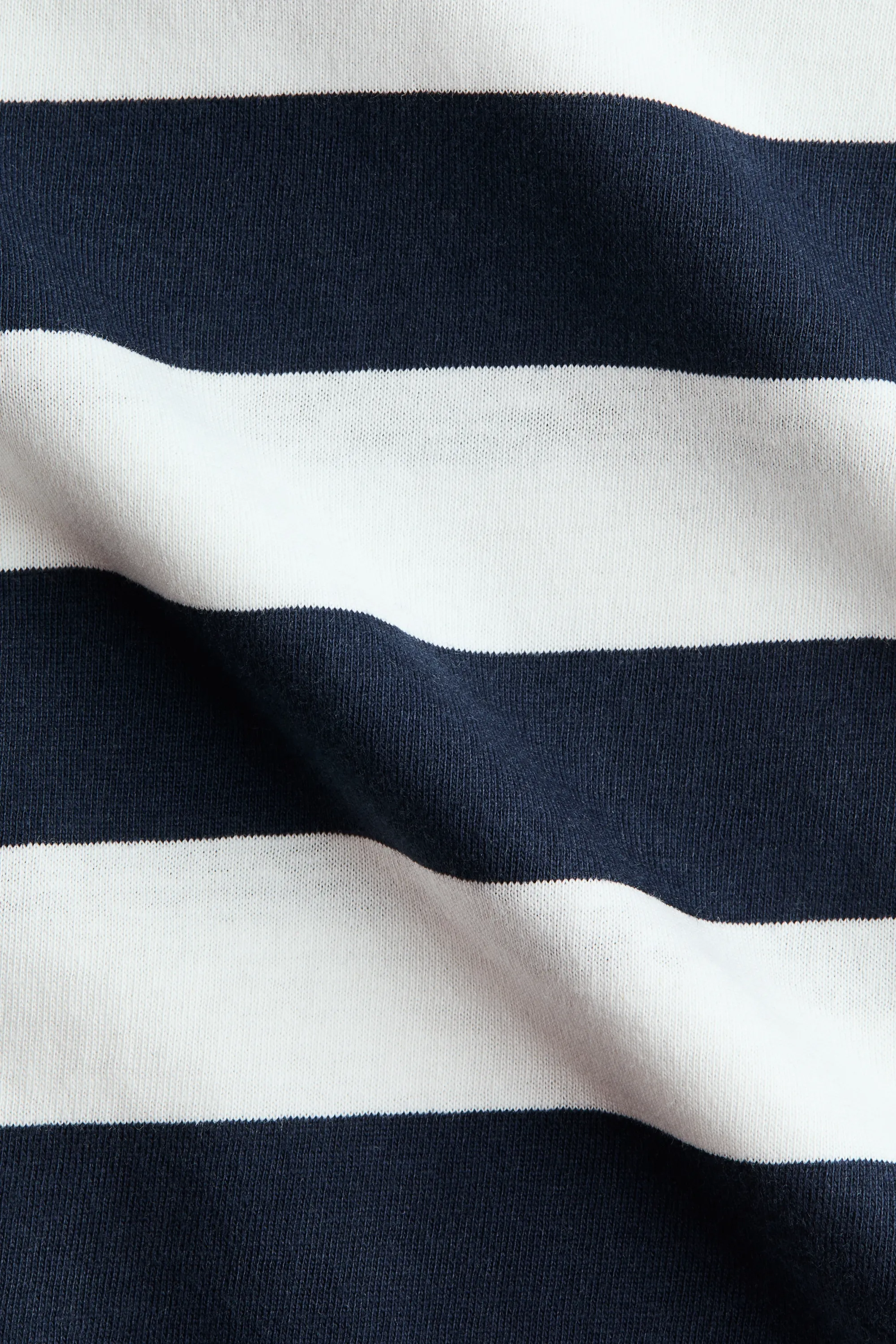 T-shirt en coton - Bleu marine/rayures blanches