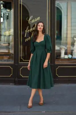 Bardetta Midi Dress - Emerald — photo 1