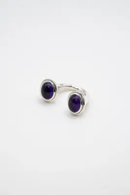 Bague double en pierres naturelles et argent 925 — photo 4