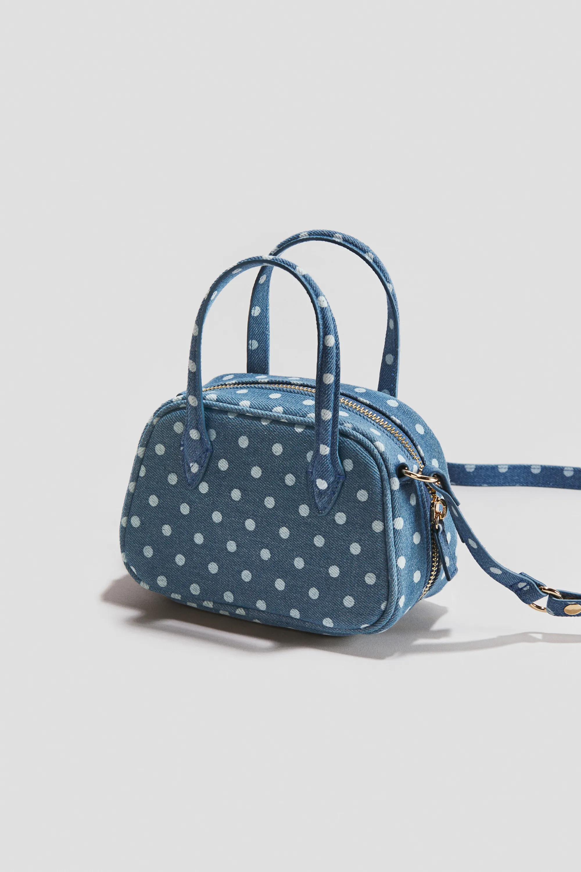 Sac crossbody en denim - Bleu denim/pois