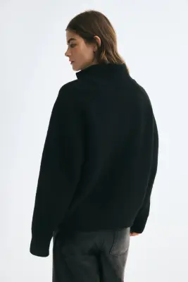 Gilet oversize zippé - Noir — photo 3