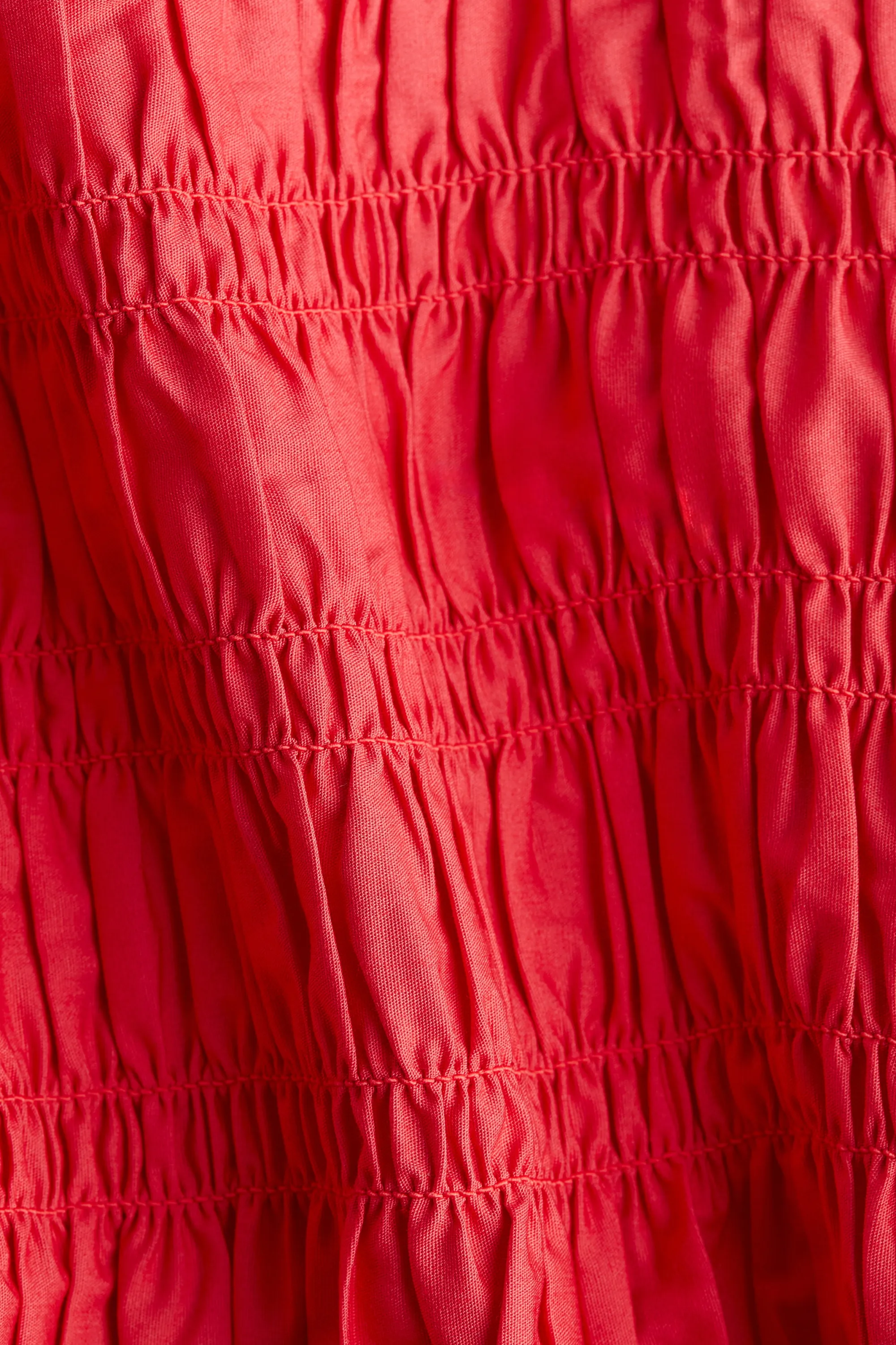 Top smocké à bretelles fines - Rouge