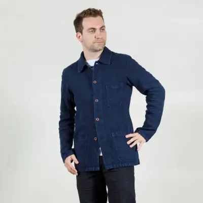 Veste de travail en lin lourd 3L/5C - Navy — photo 1
