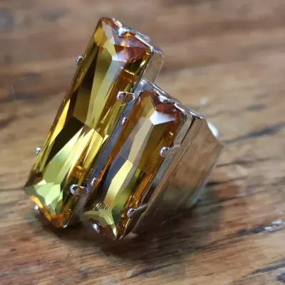 Anna ring with 2 big crystals — photo 1