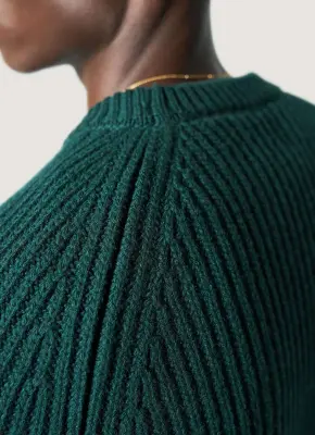 Le pull côtelé - Vert sapin — photo 4