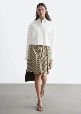 Chemise courte en sergé de coton - Blanc — photo 2