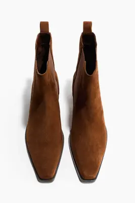 Bottines en cuir - Marron — photo 1